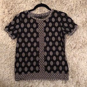 Black patterned J.Crew top
